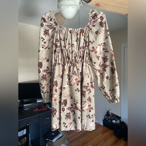 Long Sleeve Floral Print Dress